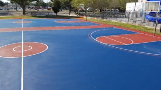 Basketball court resurfacing